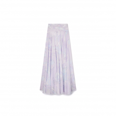 PUCCI ORCHIDEE PRINT LONG COTTON SKIRT 5URW335U734015